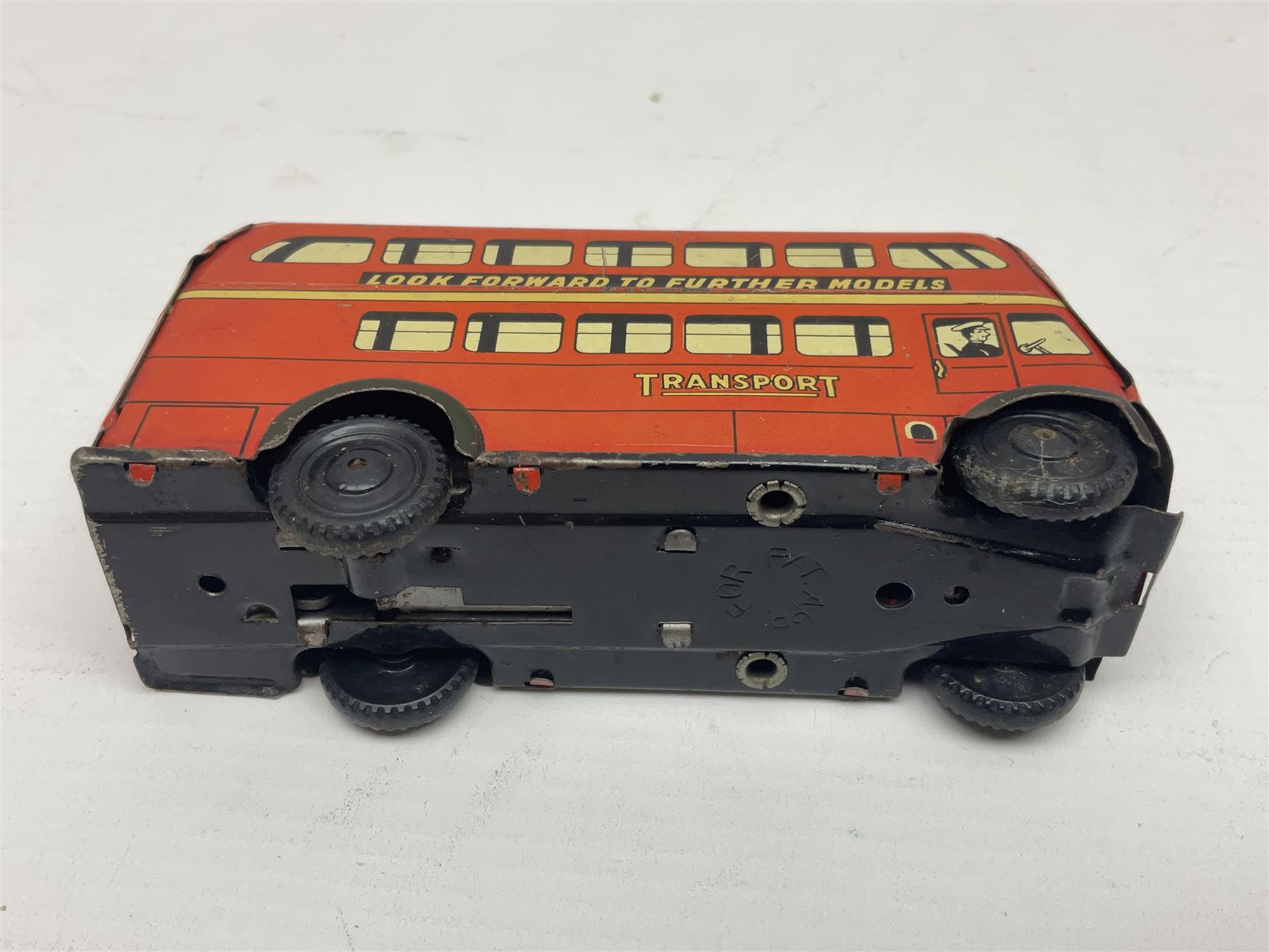 Two Brimtoy tin-plate model double decker buses - Image 7 of 13