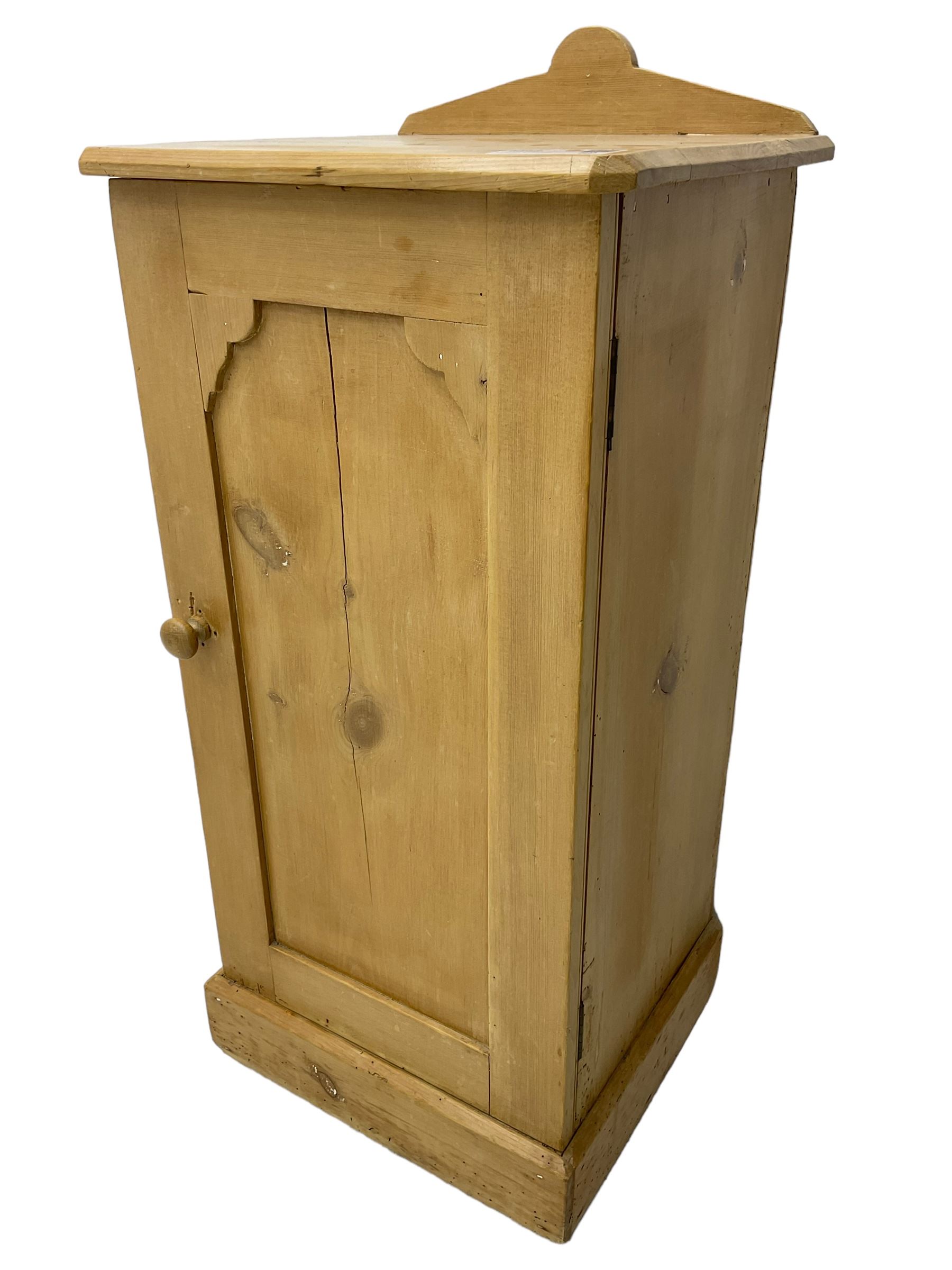 19th century waxed pine bedside cabinet - Image 3 of 3