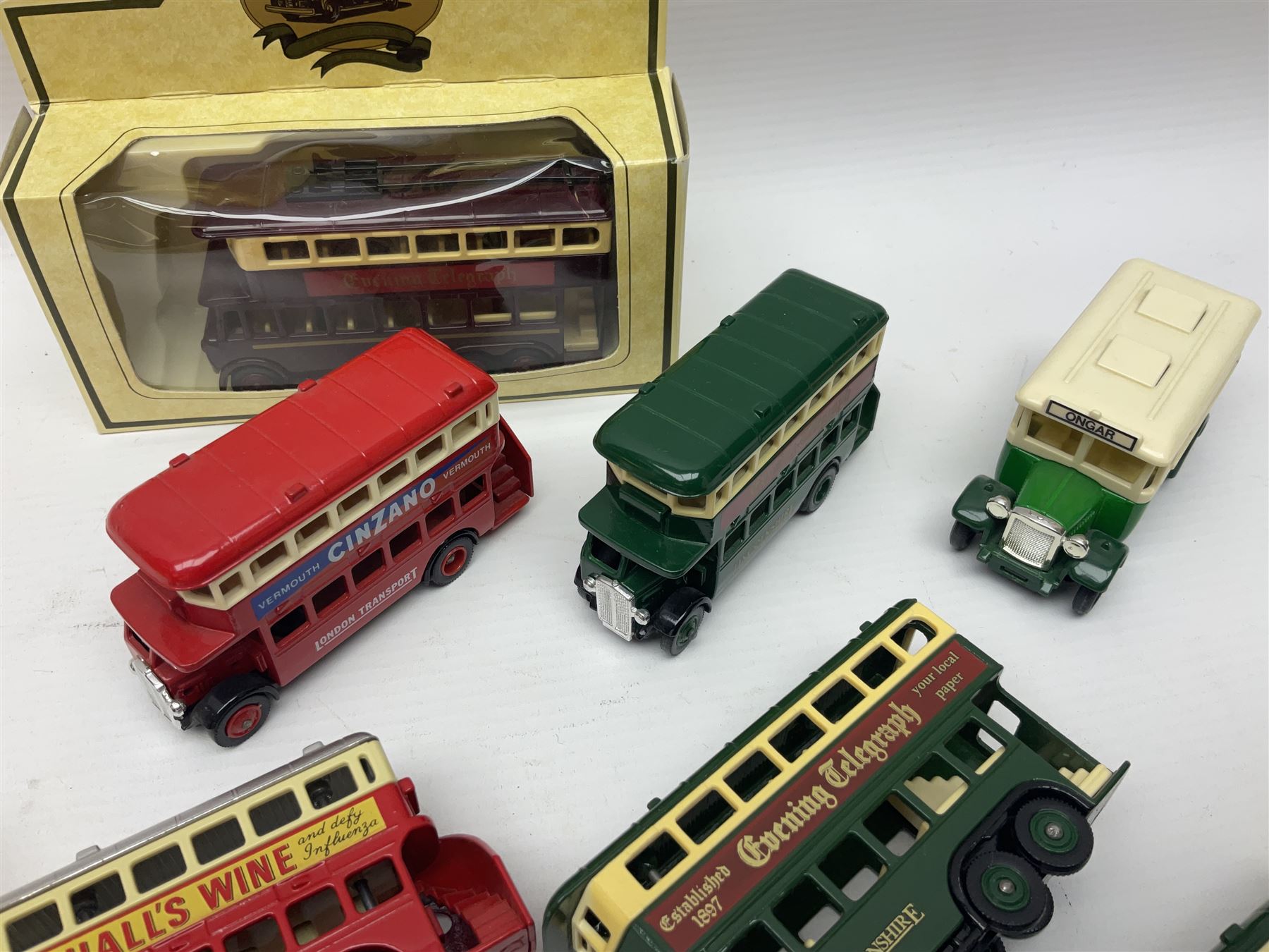 Two Brimtoy tin-plate model double decker buses - Image 11 of 13