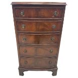 Georgian design mahogany bow front pedestal chest