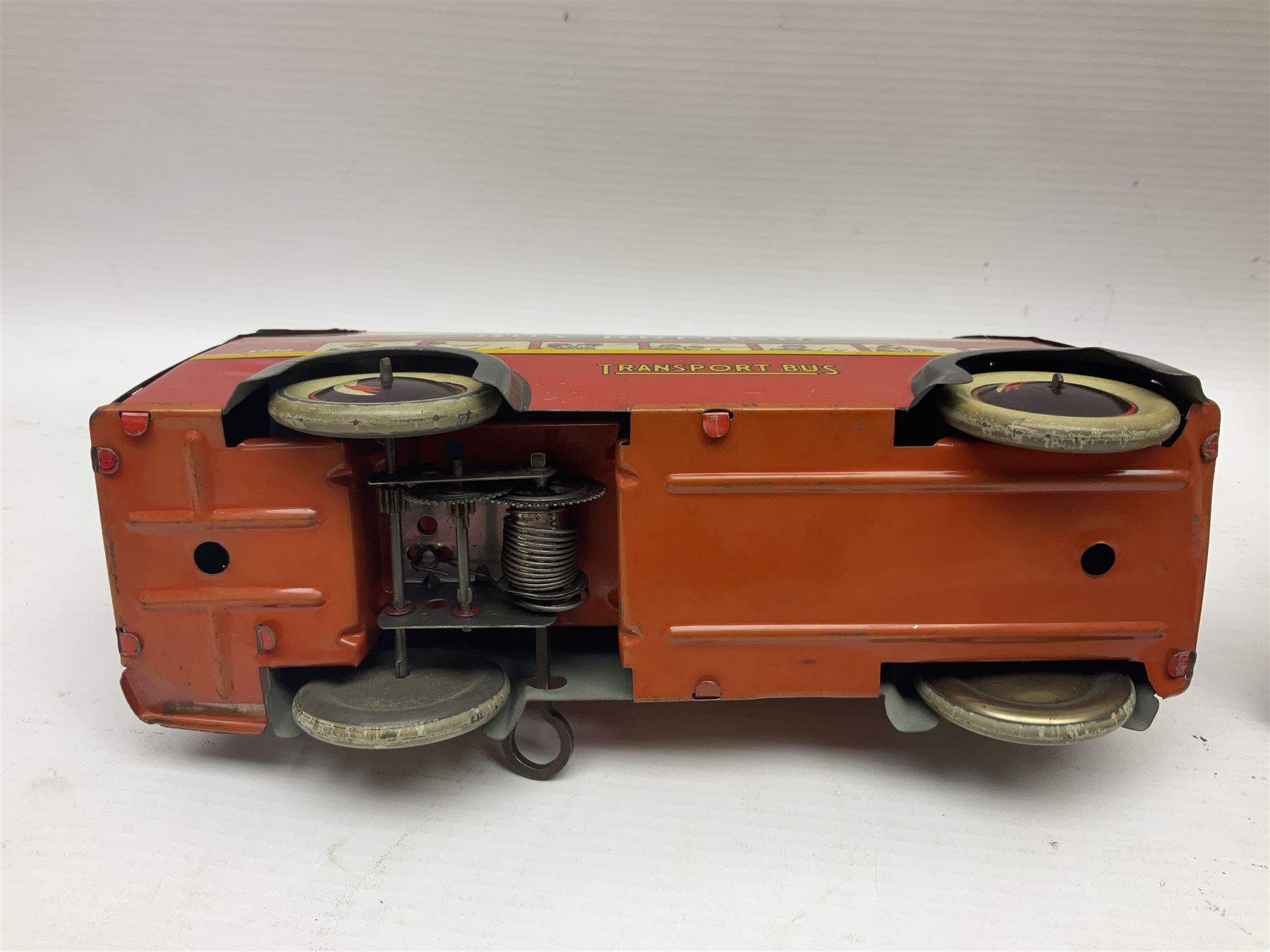 Two Brimtoy tin-plate model double decker buses - Image 3 of 13