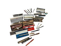 Collection of pens including ballpoint and fountain pens from Shaeffer