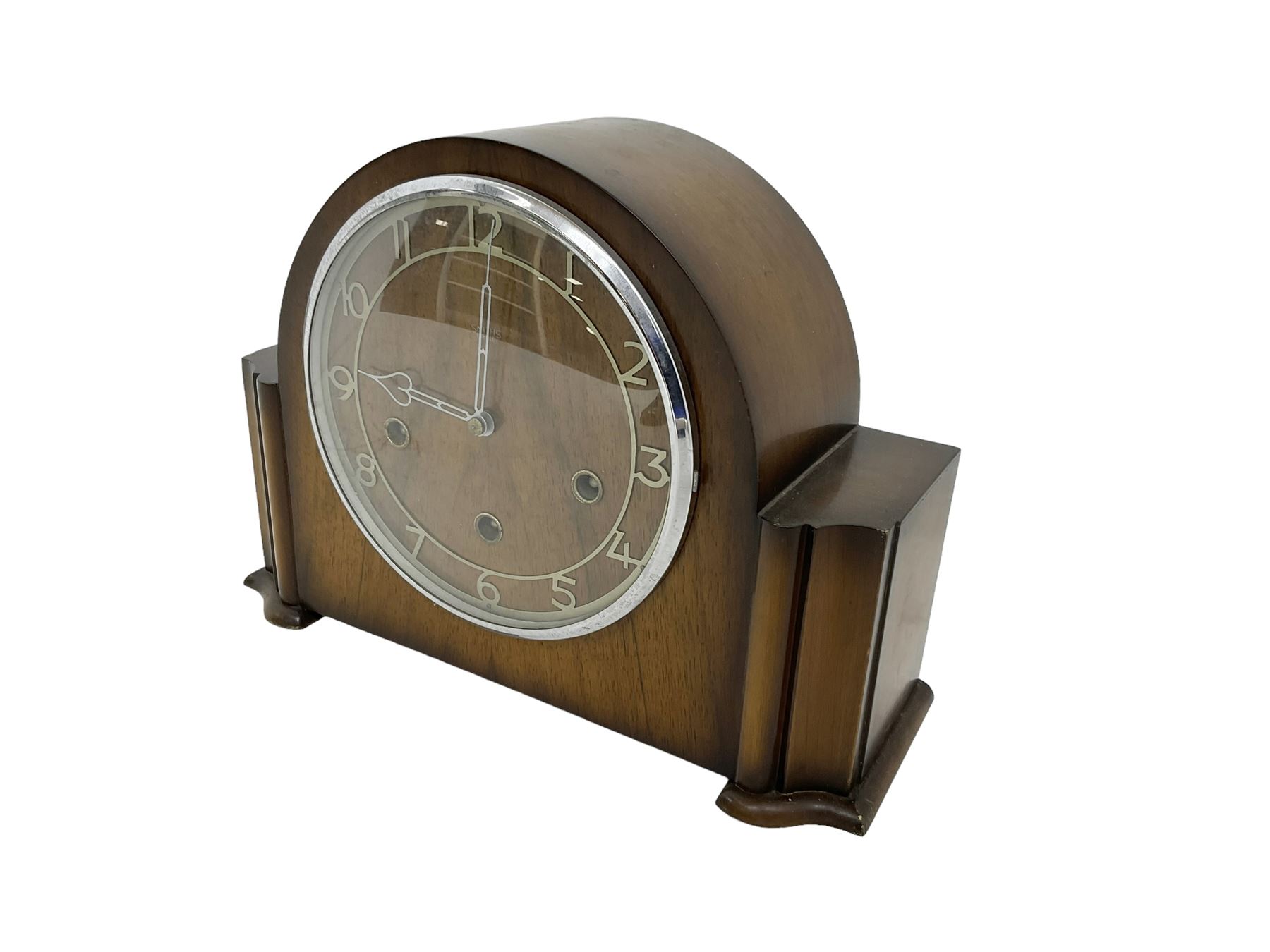 Smiths - 20th century Westminster chiming 8-day mantle clock in a mahogany case - Image 2 of 4