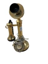 20th century brass candlestick telephone