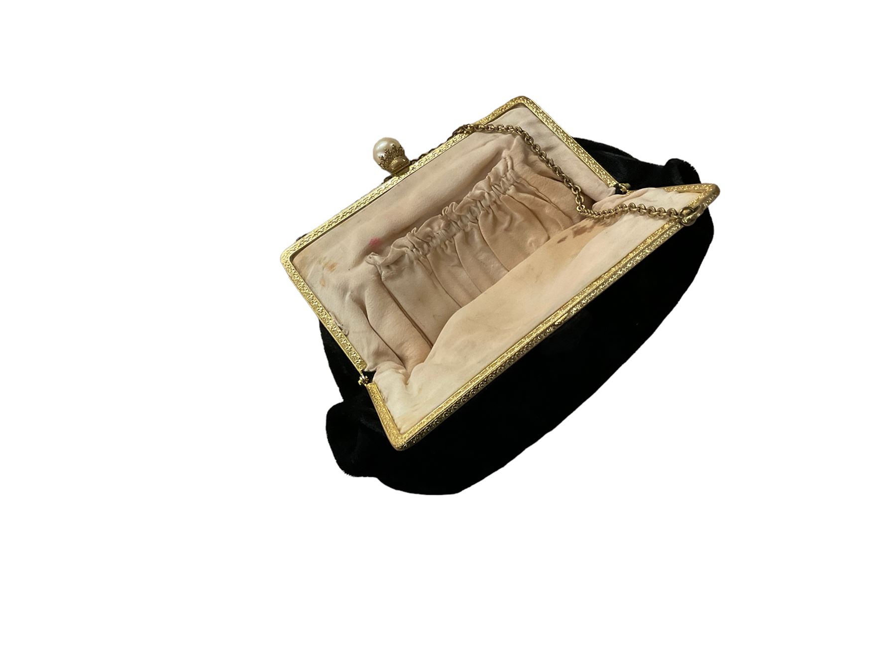 Early 20th century velvet purse with faux pearl clasp - Bild 5 aus 5