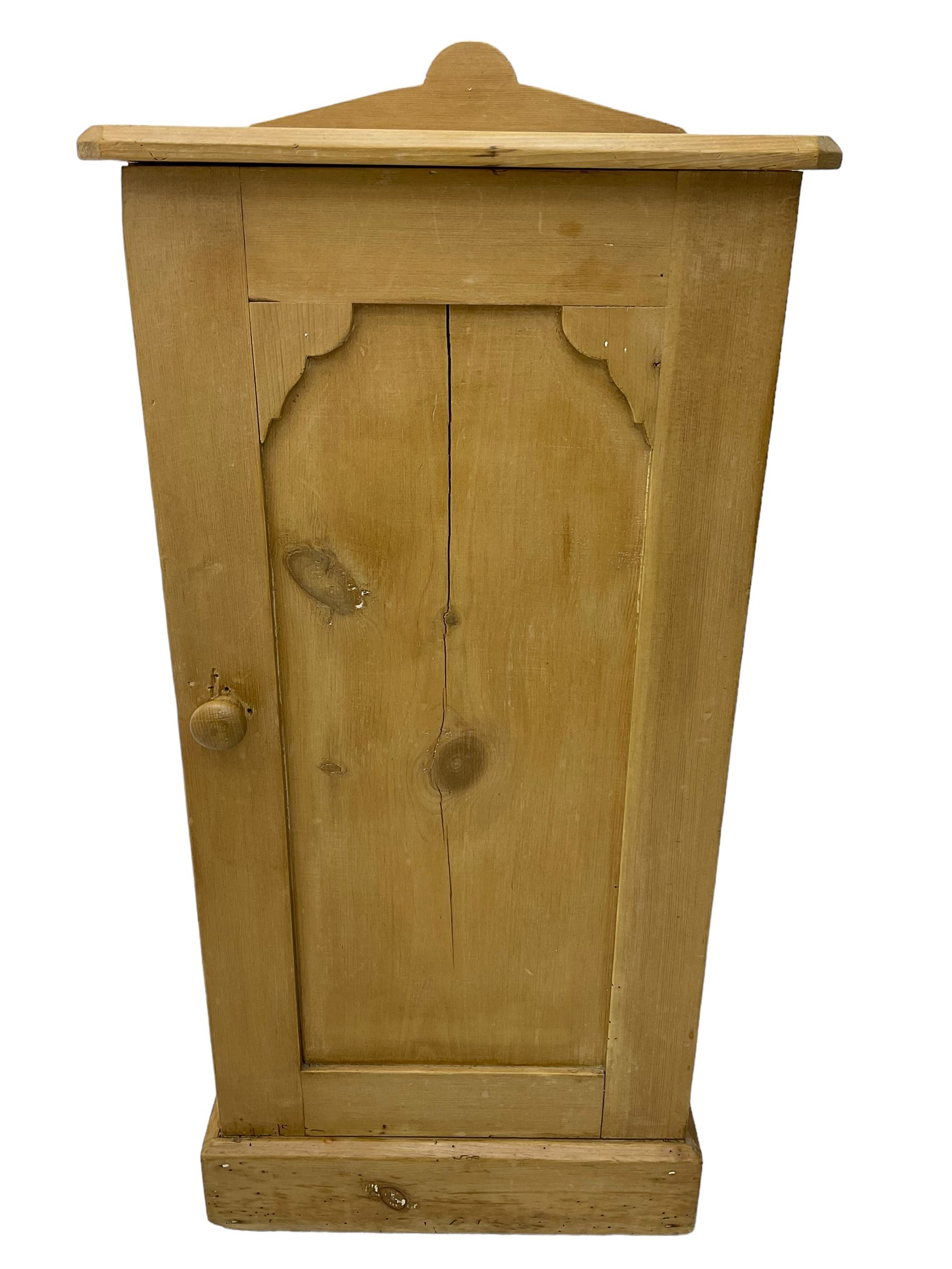 19th century waxed pine bedside cabinet