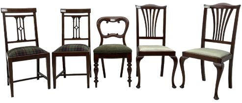 Pair of Edwardian inlaid side chairs