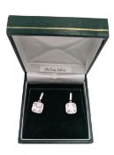 Pair of silver cubic zirconia pendant stud earrings