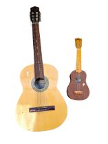 Falcon G3N acoustic guitar and a Clifton Sopran ukulele