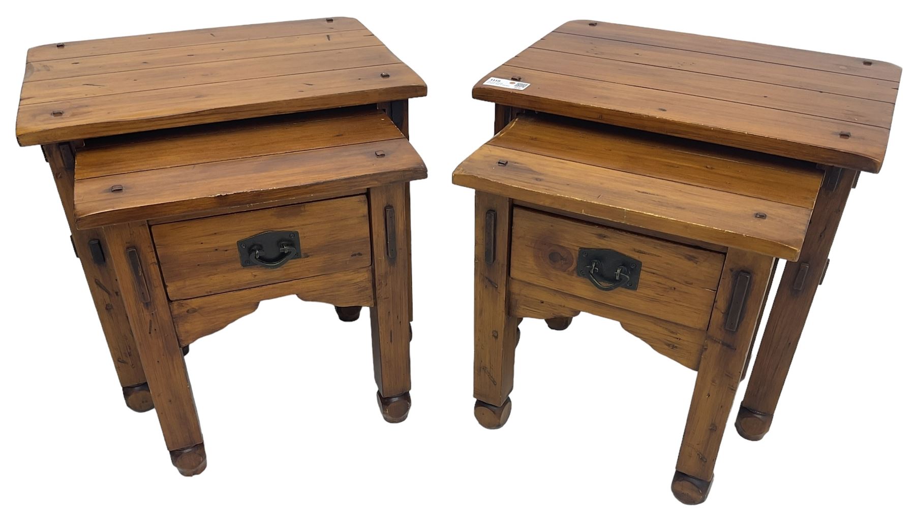 Pair of hardwood nesting lamp tables - Image 4 of 7