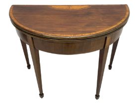 George III inlaid mahogany card table