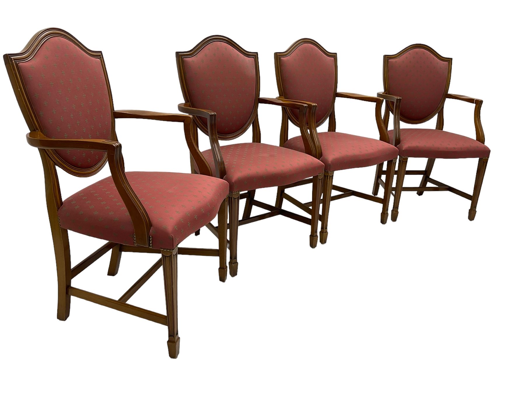 Set of six Hepplewhite design mahogany dining carver chairs - Image 5 of 10