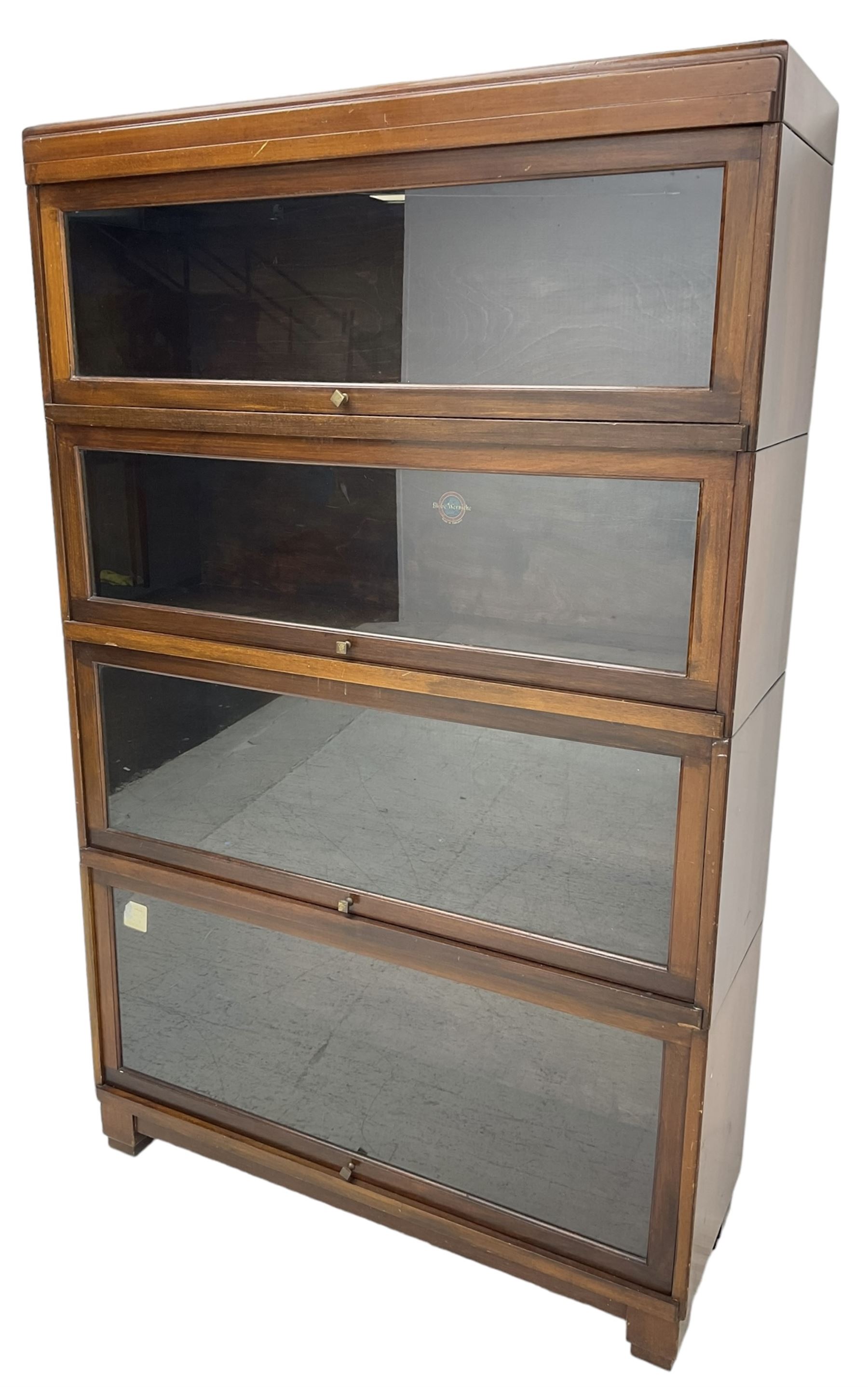 Globe Wernicke - early 20th century mahogany four-sectional stacking library bookcase - Image 3 of 8