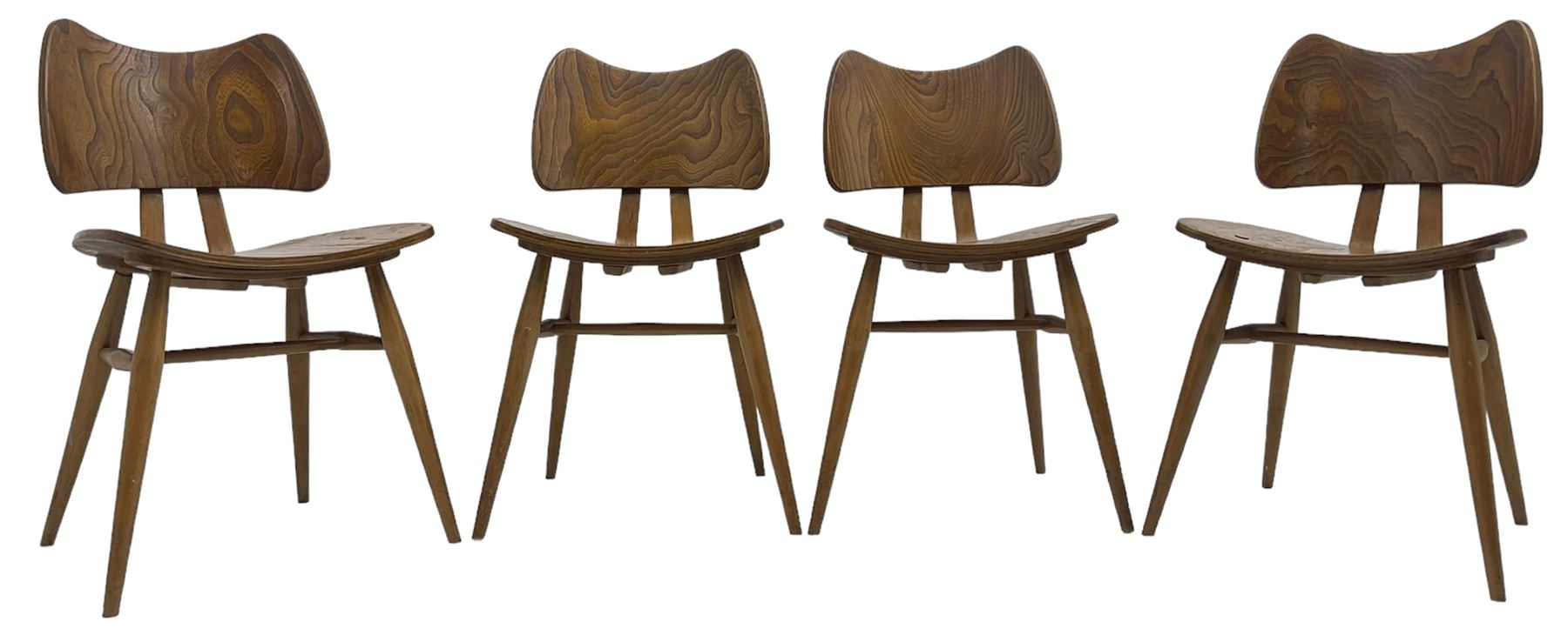 Lucian Ercolani - set of four ercol elm and beech model '401' dining chairs - Image 15 of 42