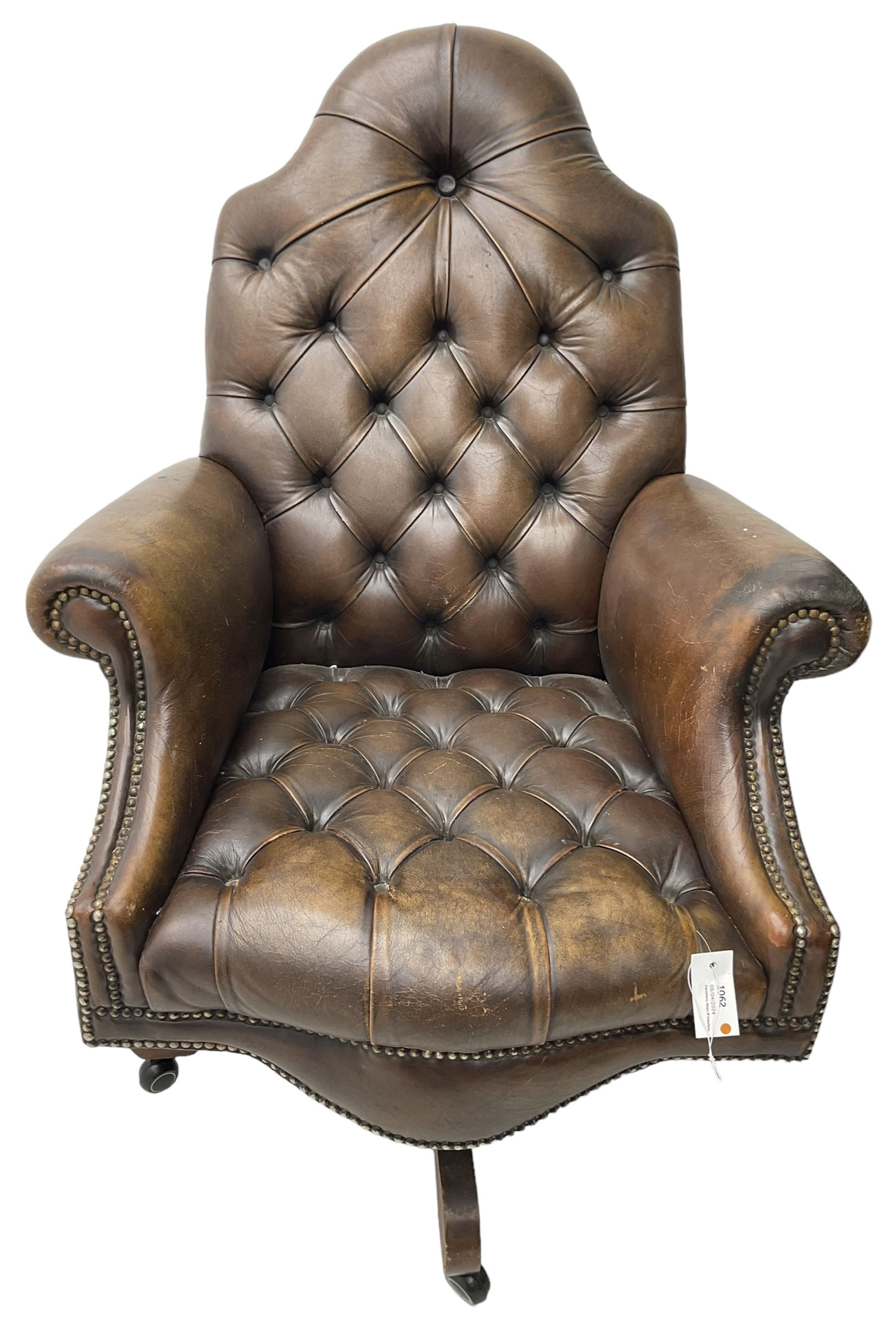 Georgian design office swivel armchair - Image 4 of 6