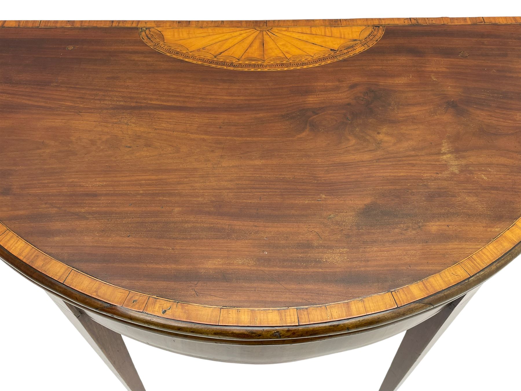 George III inlaid mahogany card table - Image 5 of 12