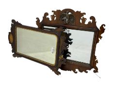 Early 20th century walnut Chippendale design wall mirror