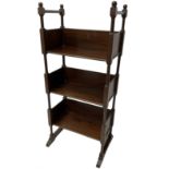 Small early 20th century mahogany three-tier open bookcase