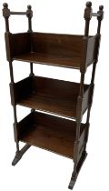 Small early 20th century mahogany three-tier open bookcase