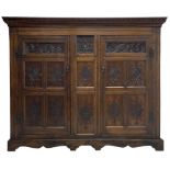 Large 18th century and later oak livery cupboard