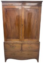 19th century mahogany linen press