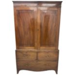 19th century mahogany linen press