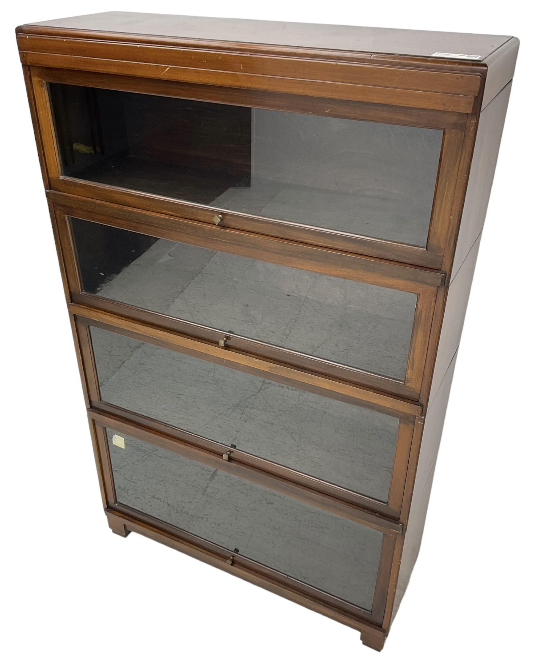 Globe Wernicke - early 20th century mahogany four-sectional stacking library bookcase - Image 6 of 8