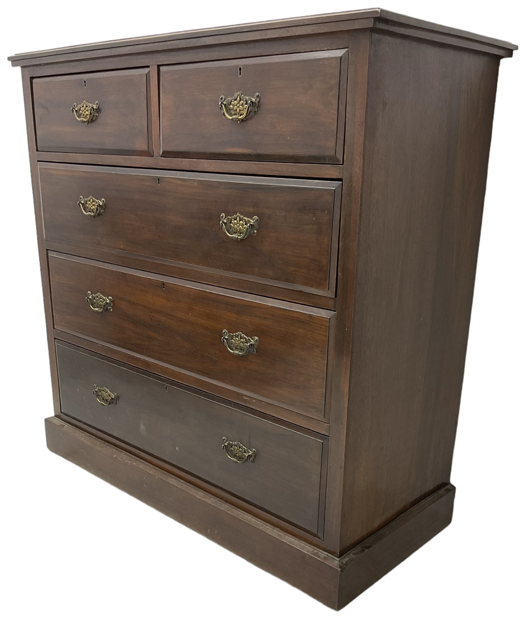 Late Victorian walnut chest - Image 5 of 6