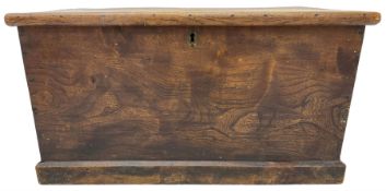 Small 19th century stained elm blanket chest