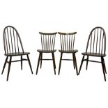 Ercol - pair of elm and beech 'Windsor' hoop and stick back chairs; Drevounia - pair of mid-20th cen