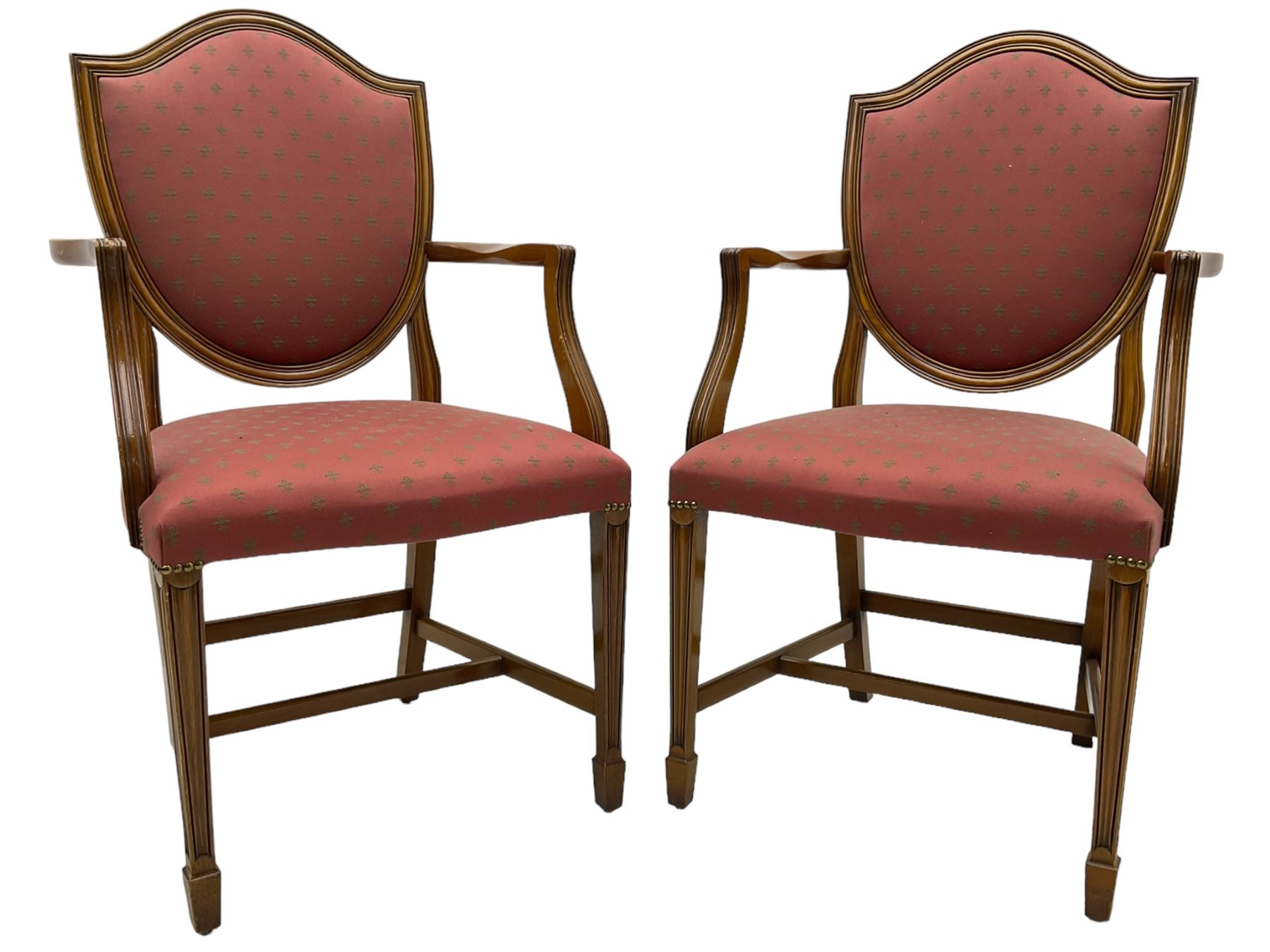 Set of six Hepplewhite design mahogany dining carver chairs - Image 4 of 10