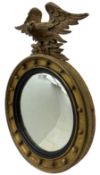 Early 20th century Regency design gilt convex wall mirror