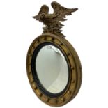 Early 20th century Regency design gilt convex wall mirror