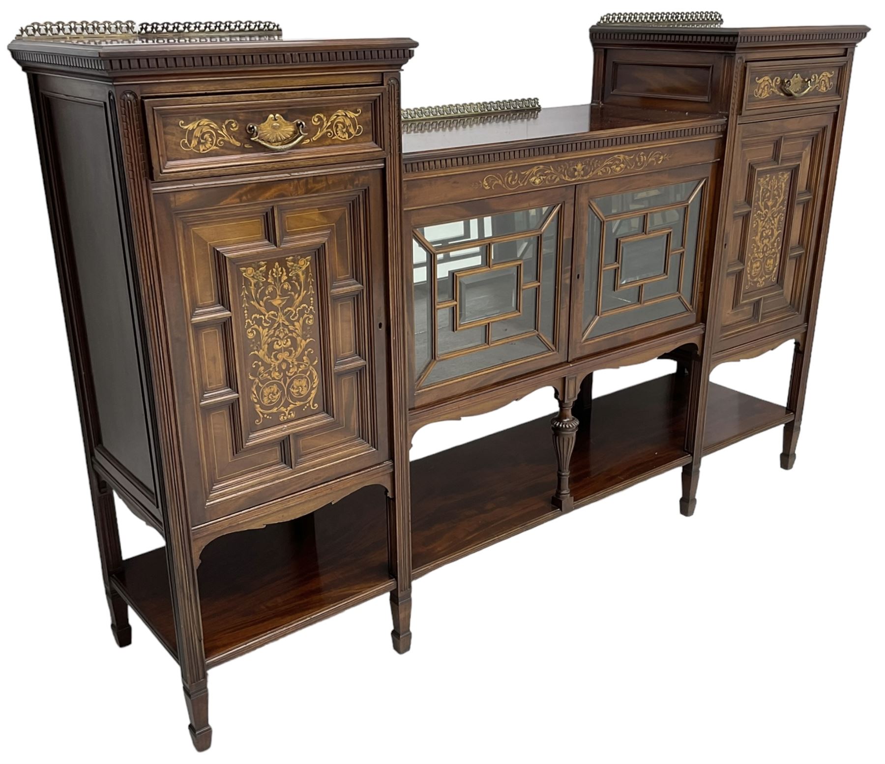 Late Victorian mahogany drop-centre sideboard