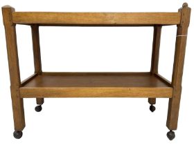 Rabbitman - adzed oak two-tier drinks trolley