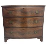 19th century mahogany bow-front chest