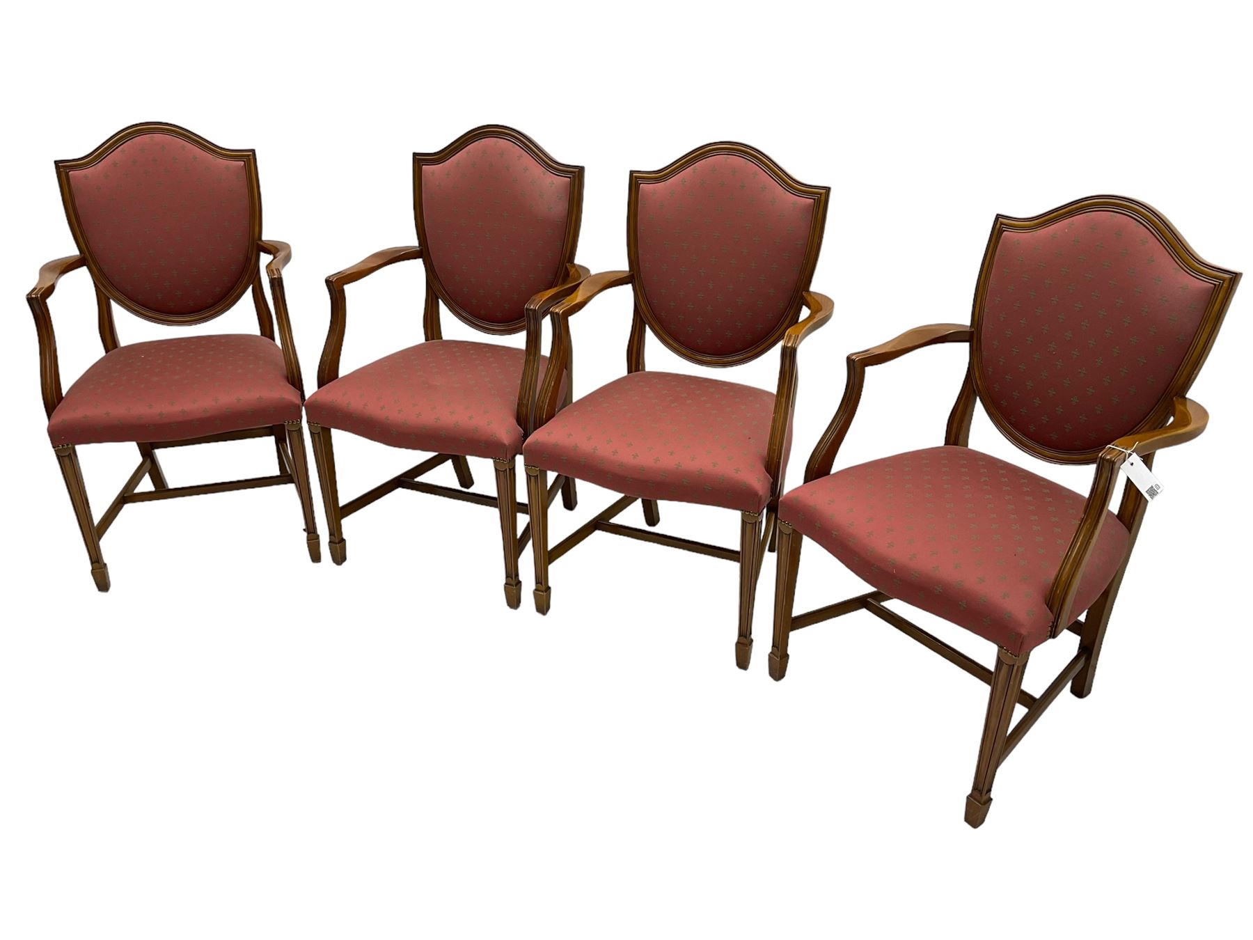 Set of six Hepplewhite design mahogany dining carver chairs - Image 8 of 10