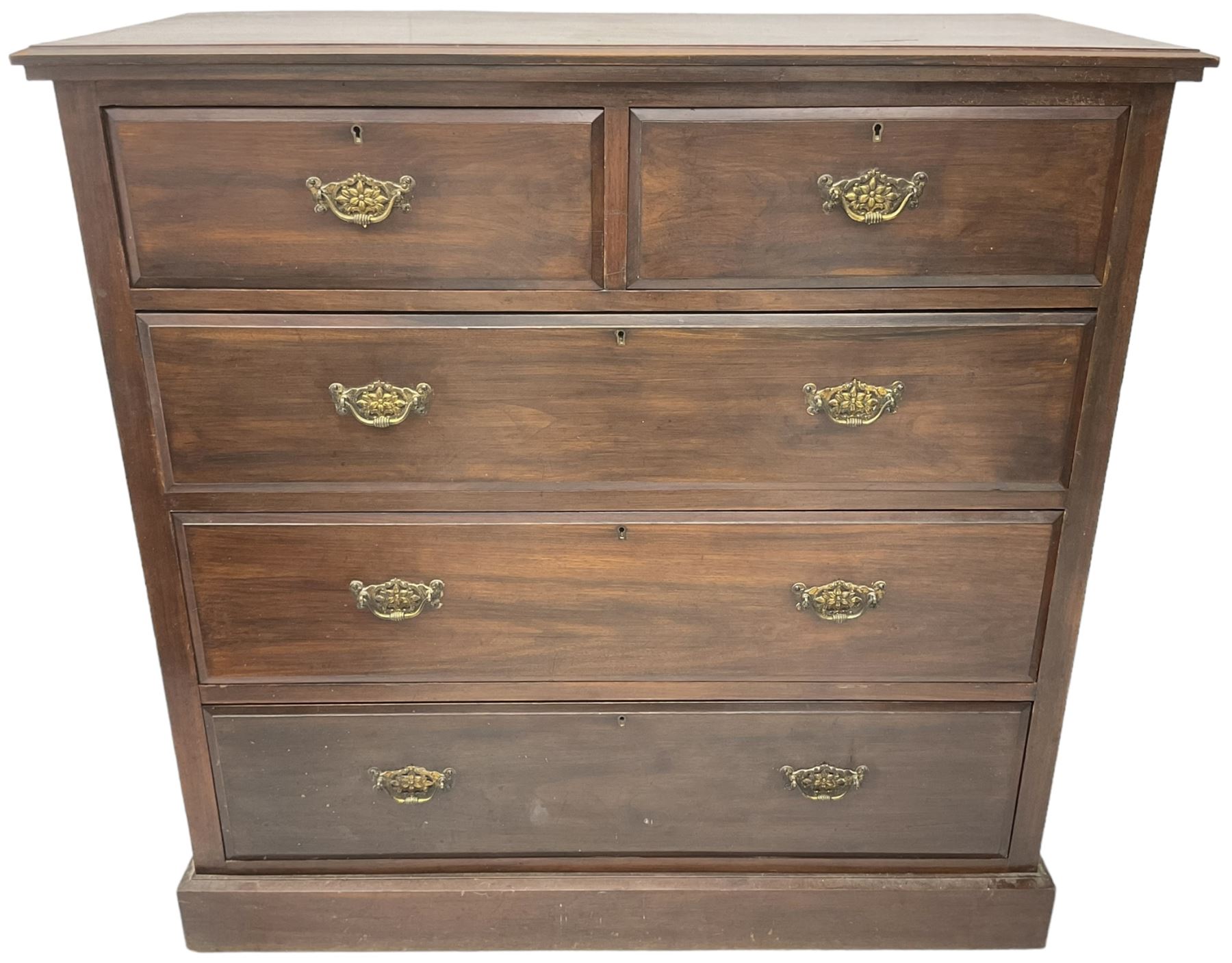 Late Victorian walnut chest - Image 2 of 6