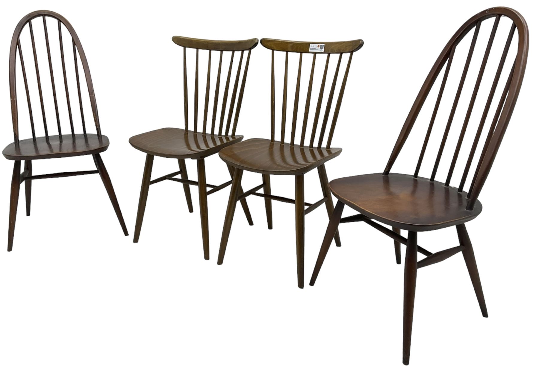 Ercol - pair of elm and beech 'Windsor' hoop and stick back chairs; Drevounia - pair of mid-20th cen - Image 3 of 6