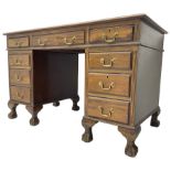 Early 20th century mahogany twin pedestal desk