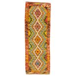 Chobi Kilim multi-coloured ground geometric design rug