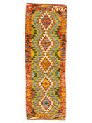 Chobi Kilim multi-coloured ground geometric design rug