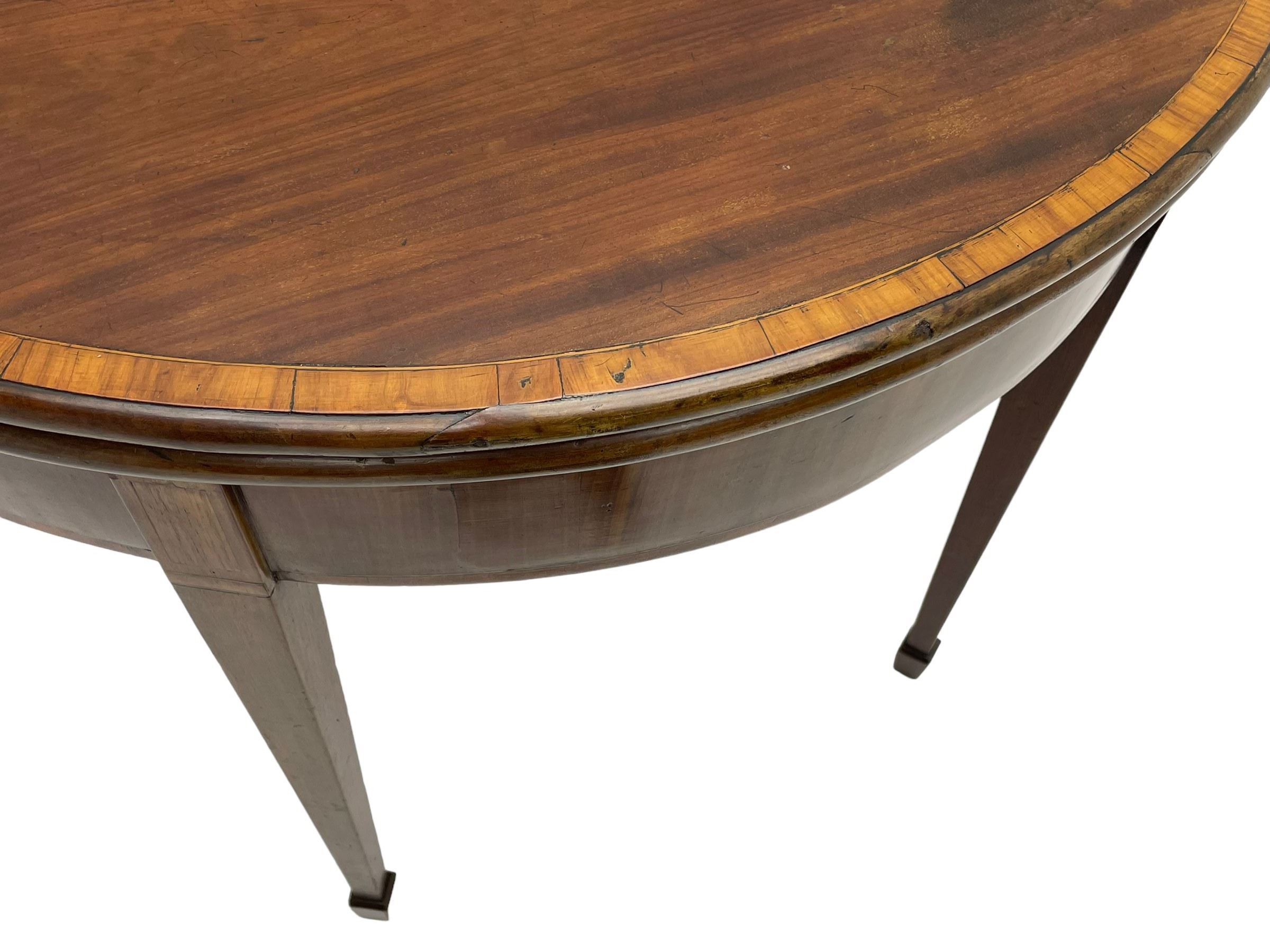 George III inlaid mahogany card table - Image 3 of 12