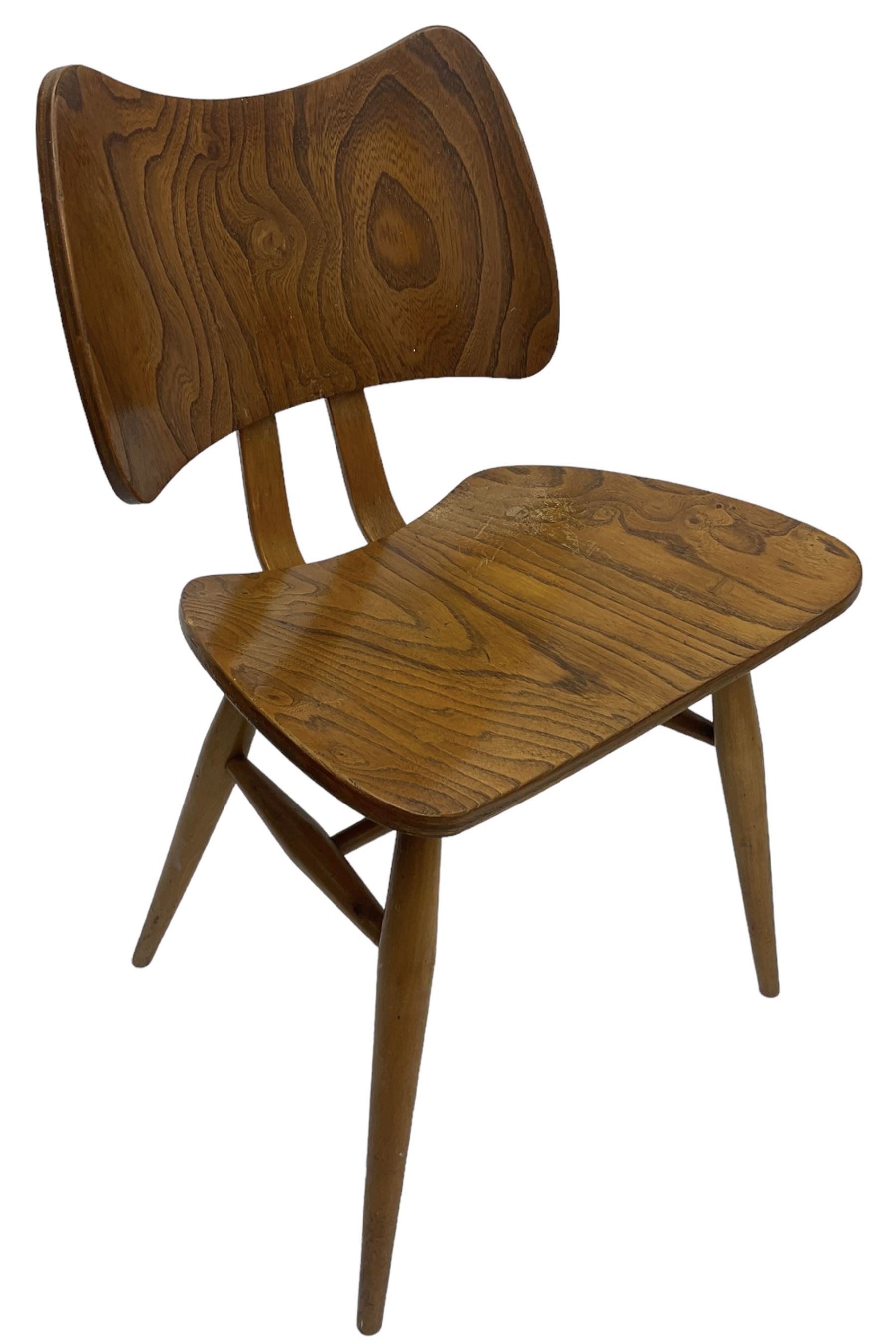 Lucian Ercolani - set of four ercol elm and beech model '401' dining chairs - Image 9 of 42