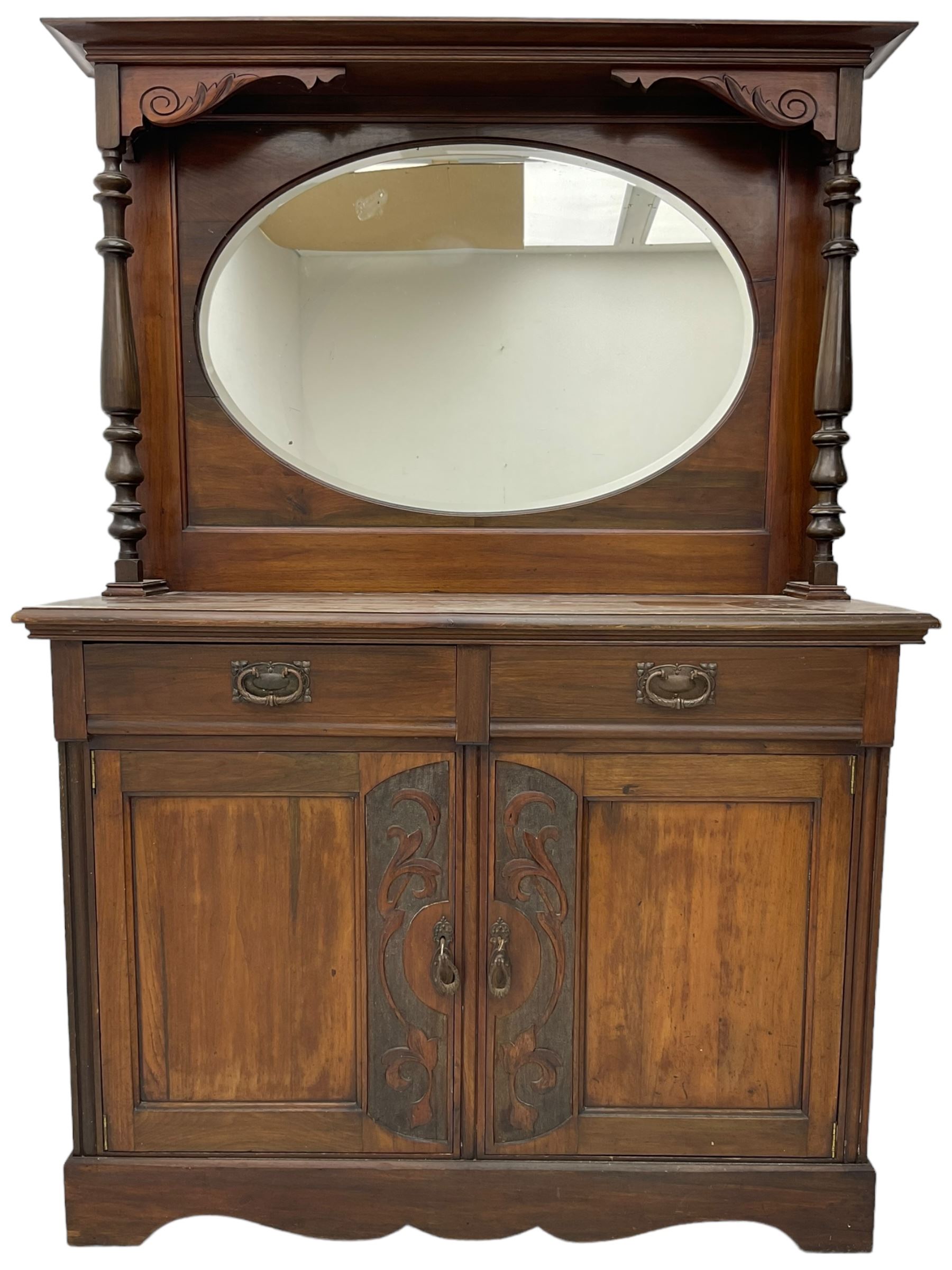 Victorian carved walnut mirror-back chiffonier - Image 2 of 7