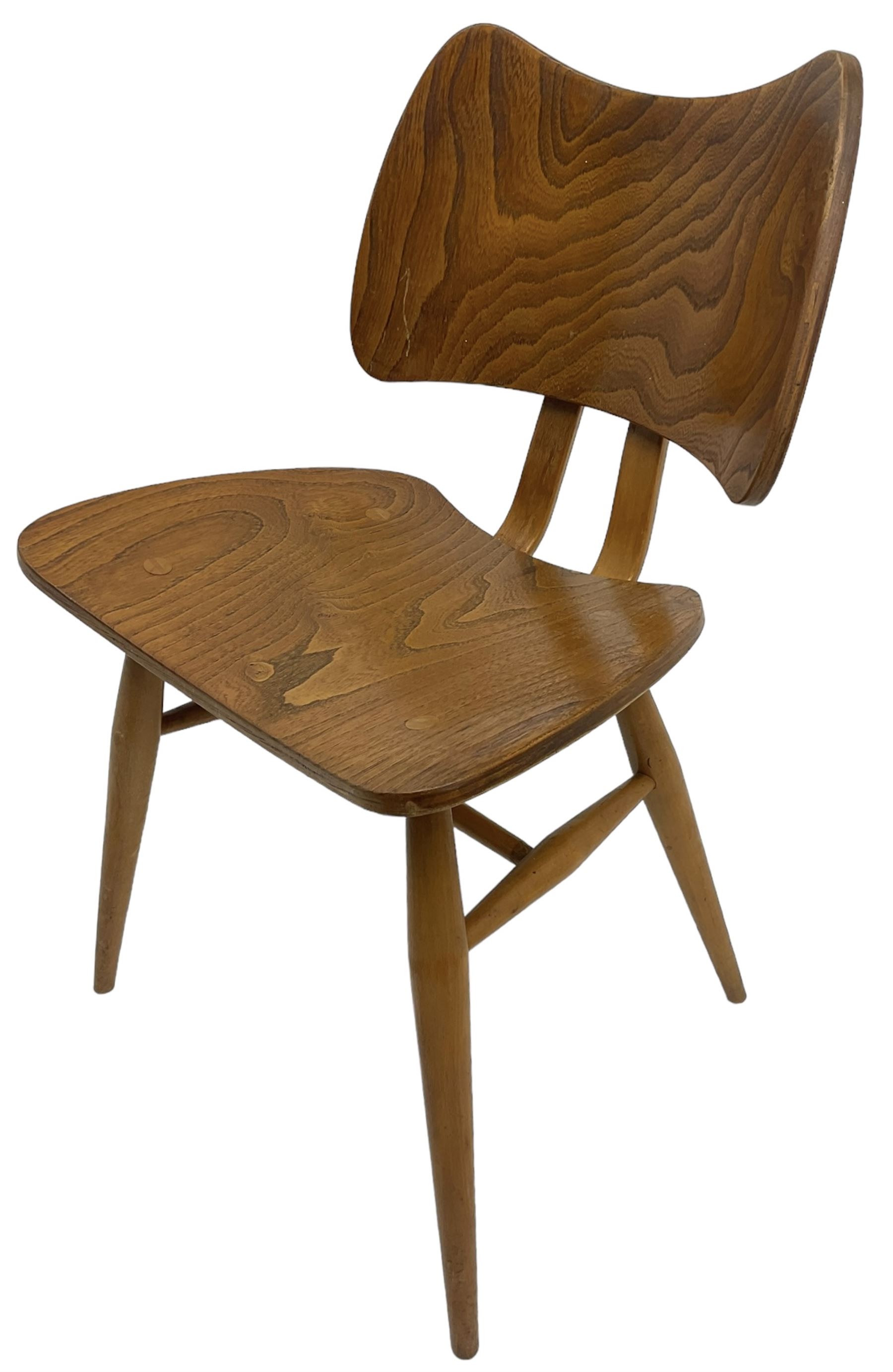 Lucian Ercolani - set of four ercol elm and beech model '401' dining chairs - Image 10 of 42