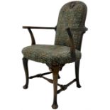 Early 20th century Queen Anne design beech framed armchair