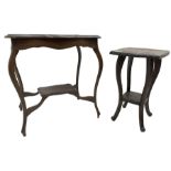 Early 20th century carved stained beech side table