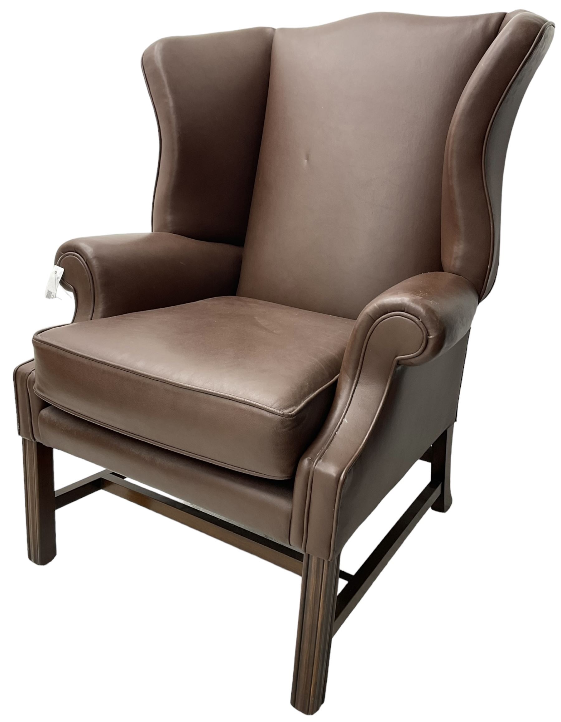 Georgian design wingback armchair - Image 2 of 6
