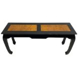 20th century Chinese ebonised lacquered console table